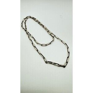 Oxided Sterling silver paper clip chain 30”